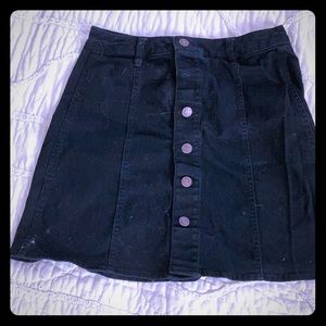 Black denim skirt